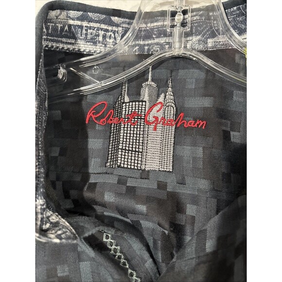 Robert Graham Flip Cuff Dress Shirt Mens sz XL Embriodered - Picture 7 of 16